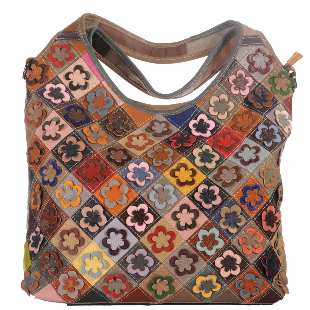 Echtleder Shopper Bag in Pachwork Design