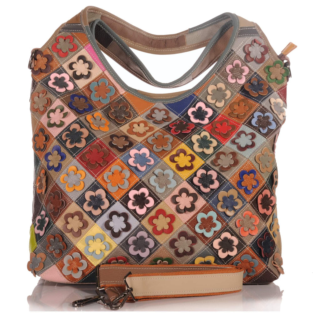 Echtleder Shopper Bag in Pachwork Design