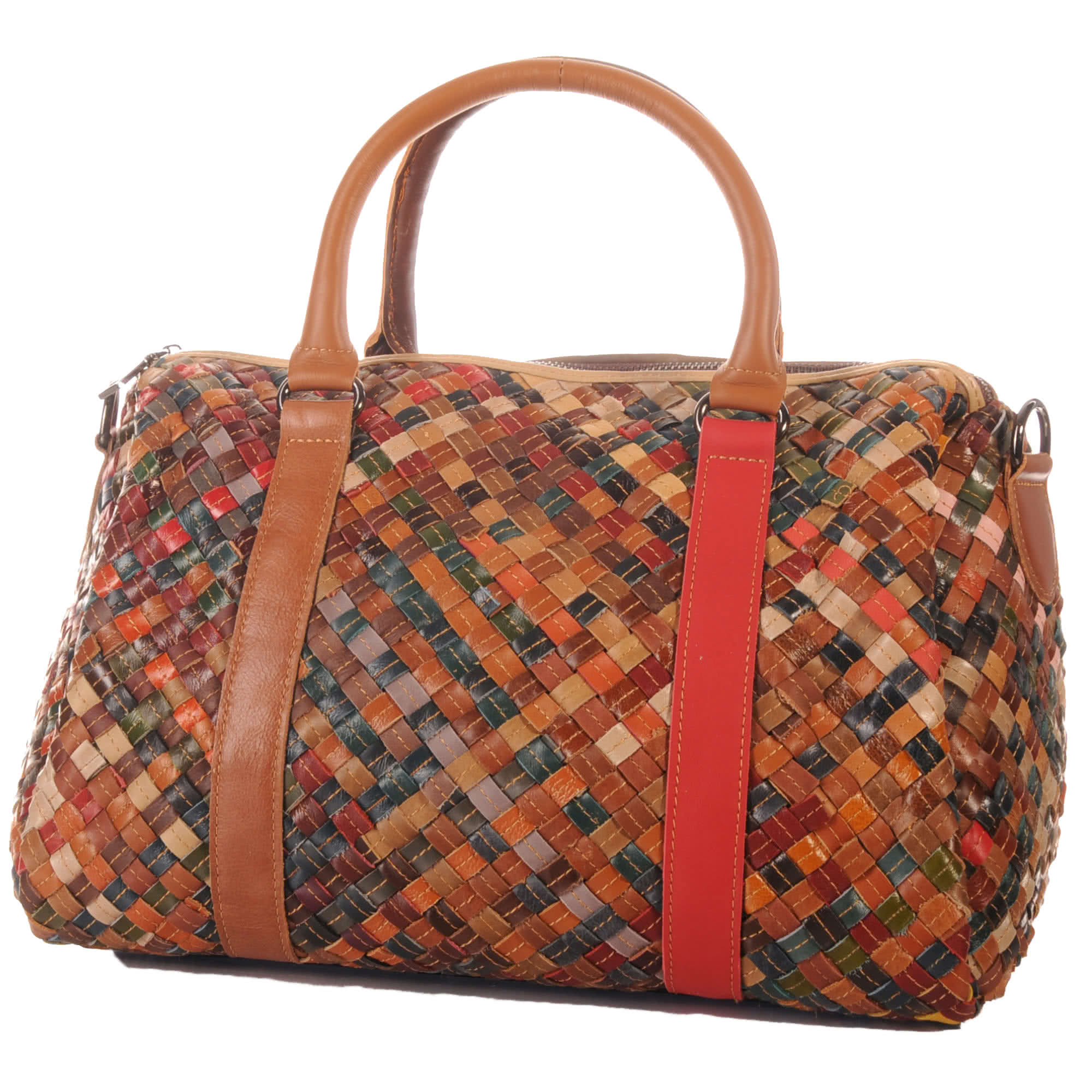 Große geflochtene Leder Handtasche