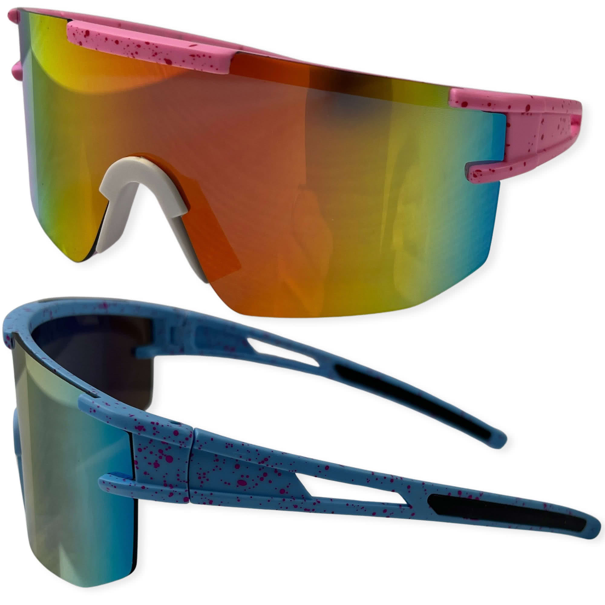 Sportliche Unisex Sonnenbrille UV400 Verspiegelt Visier Style