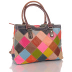 Kleine Patchwork Damen Tasche mit Blumen Muster & Umhängegurt – Damen Handtaschen 3
