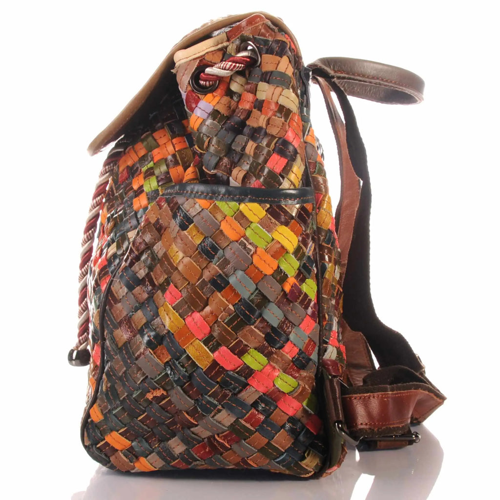 Patchwork Leder Rucksack Damen Geflochten – Damen Rucksäcke 2