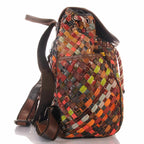 Patchwork Leder Rucksack Damen Geflochten – Damen Rucksäcke 4
