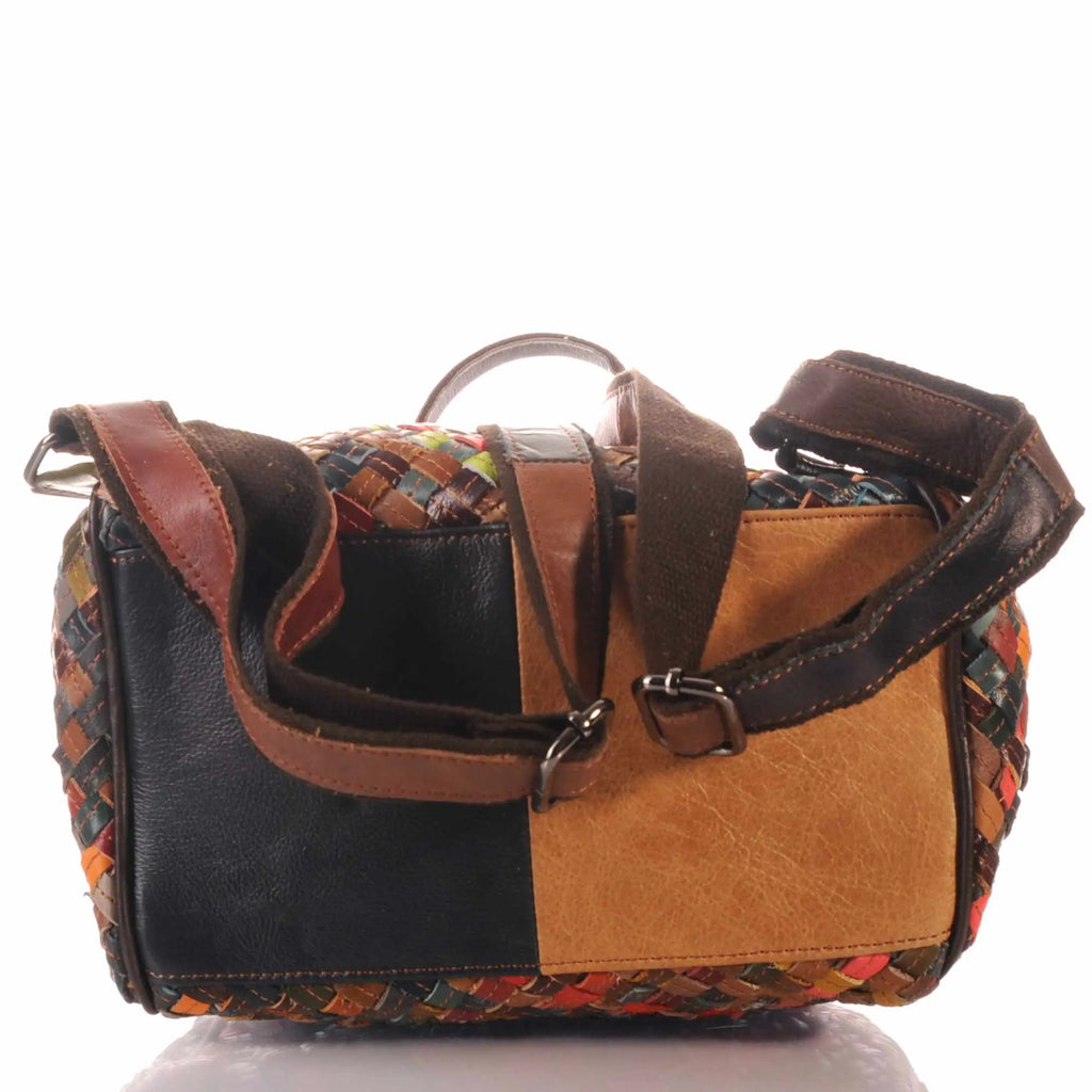 Patchwork Leder Rucksack Damen Geflochten – Damen Rucksäcke 5
