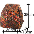 Patchwork Leder Rucksack Damen Geflochten – Damen Rucksäcke 6