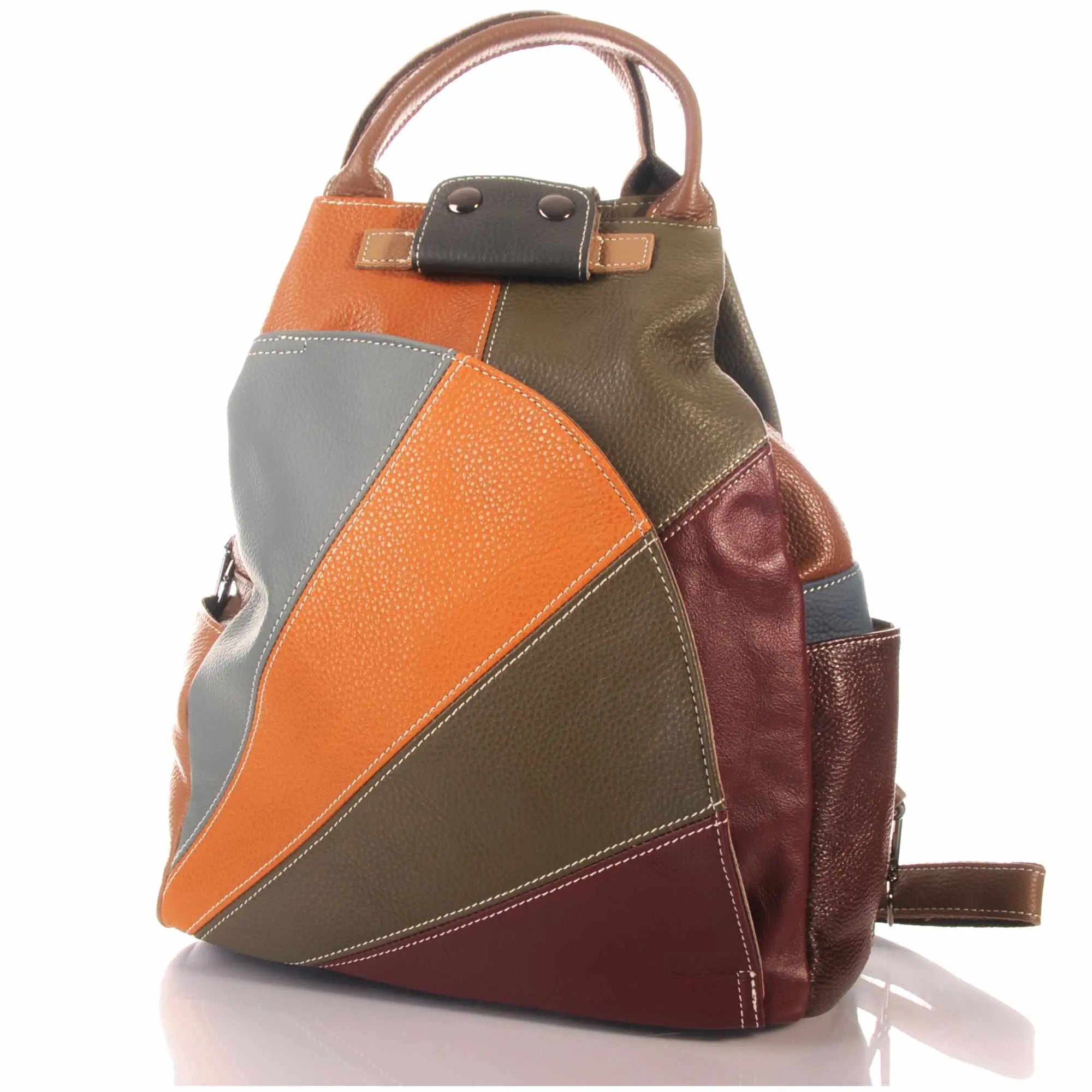 Patchwork Leder Damen Rucksack Echtleder Cityrucksack – Damen Rucksäcke 1