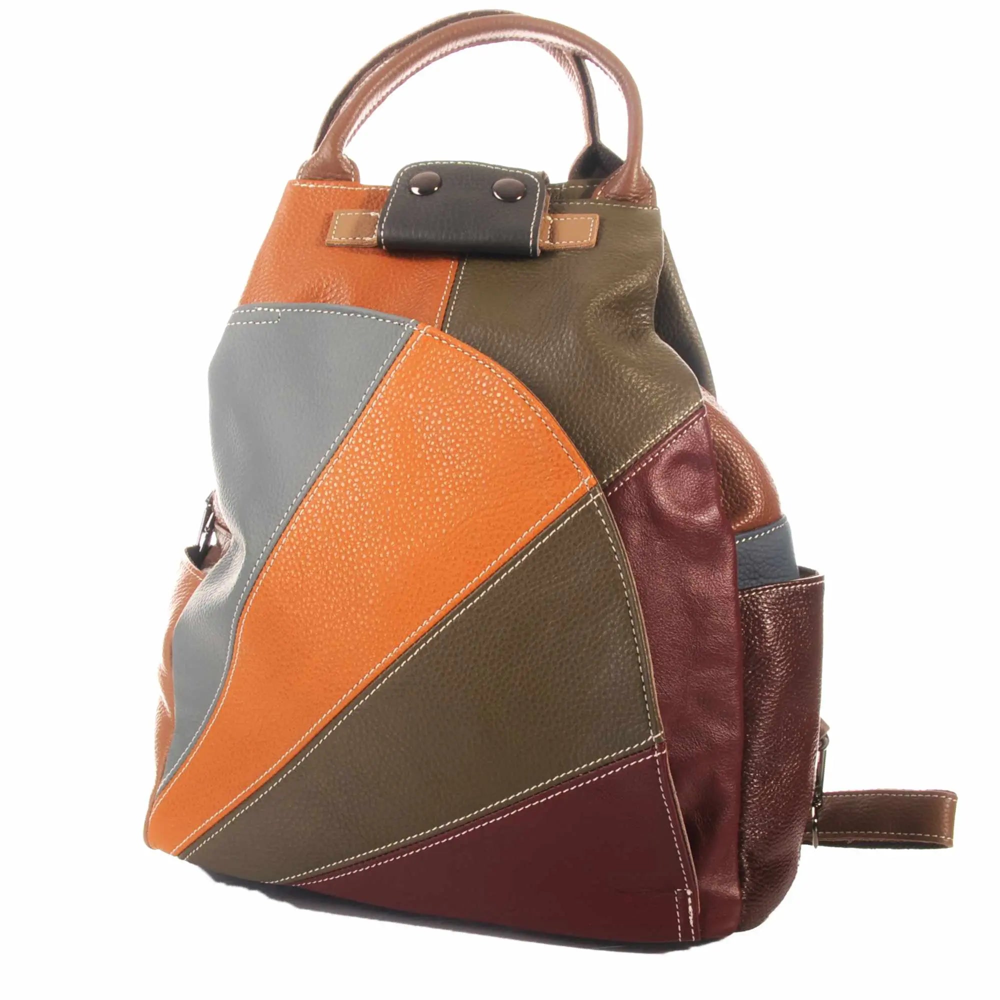 Patchwork Leder Damen Rucksack Echtleder Cityrucksack – Damen Rucksäcke 8