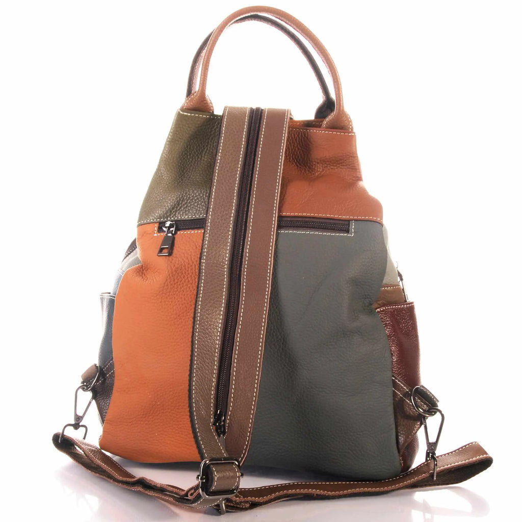 Patchwork Leder Damen Rucksack Echtleder Cityrucksack – Damen Rucksäcke 3