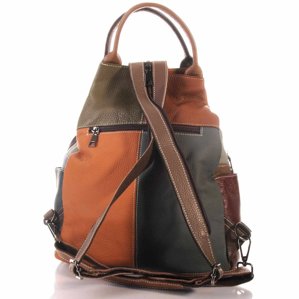 Patchwork Leder Damen Rucksack Echtleder Cityrucksack – Damen Rucksäcke 5