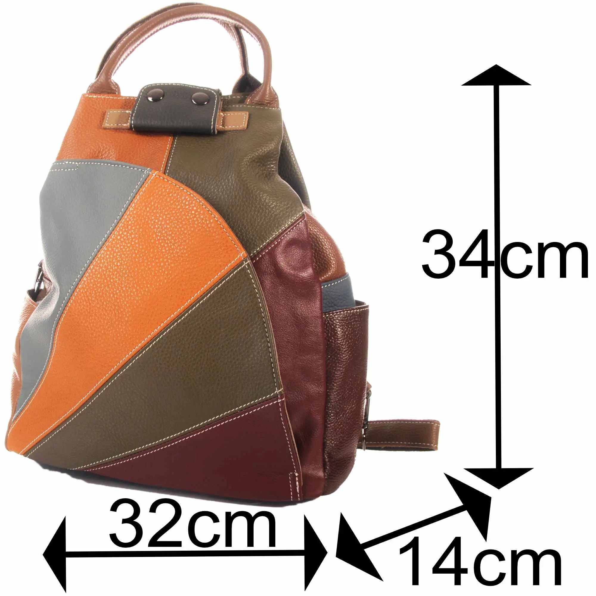 Patchwork Leder Damen Rucksack Echtleder Cityrucksack – Damen Rucksäcke 7