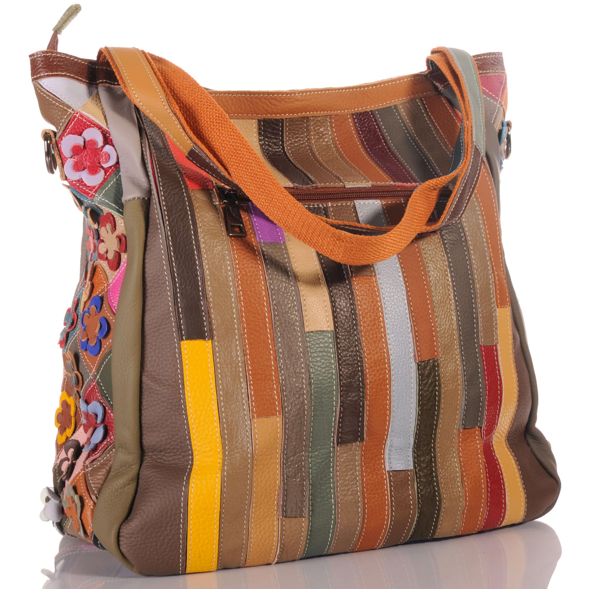 Große Damen Leder Patchwork Tasche 2-in-1 – Damen Handtaschen 4