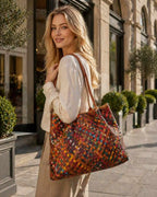 Große geflochtene Leder Handtasche – Damen Handtaschen 7
