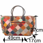 Patchwork Leder Tasche Damen XXL mit Umhängegurt – Damen Handtaschen 6