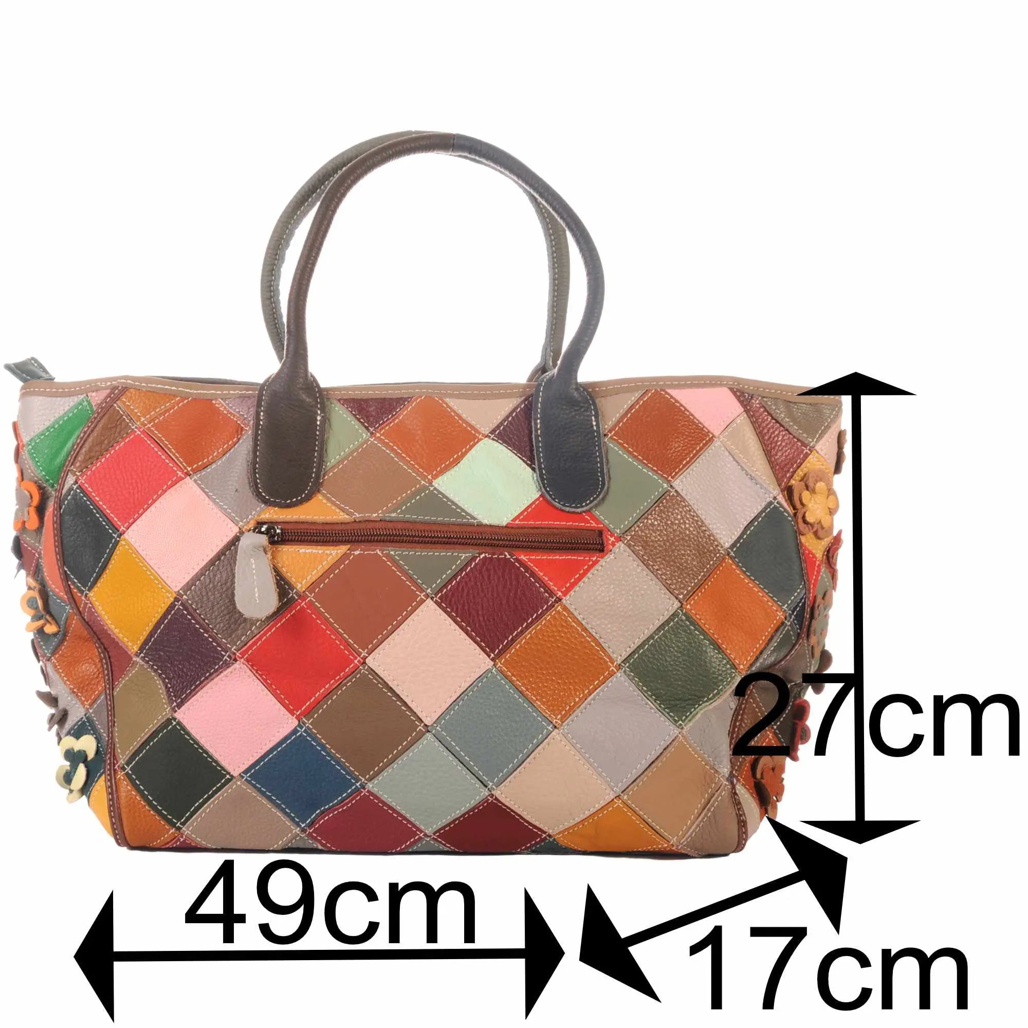 Patchwork Leder Tasche Damen XXL mit Umhängegurt – Damen Handtaschen 6