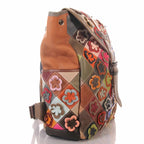 Patchwork Damen Rucksack mit Blumen Applikationen – Damen Rucksäcke 4