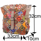 Patchwork Damen Rucksack mit Blumen Applikationen – Damen Rucksäcke 6
