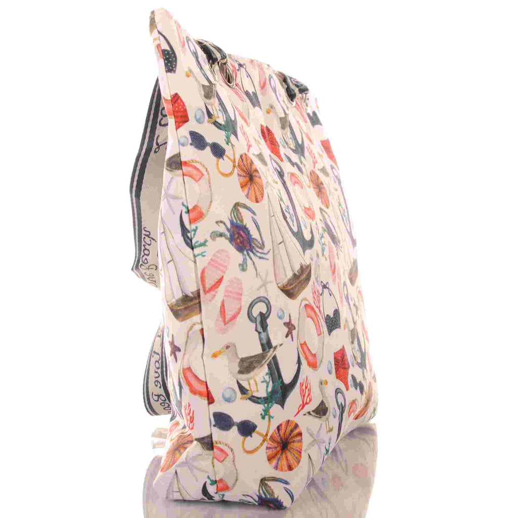 Strandtasche mit Reißverschluss – Maritimes Design –  2