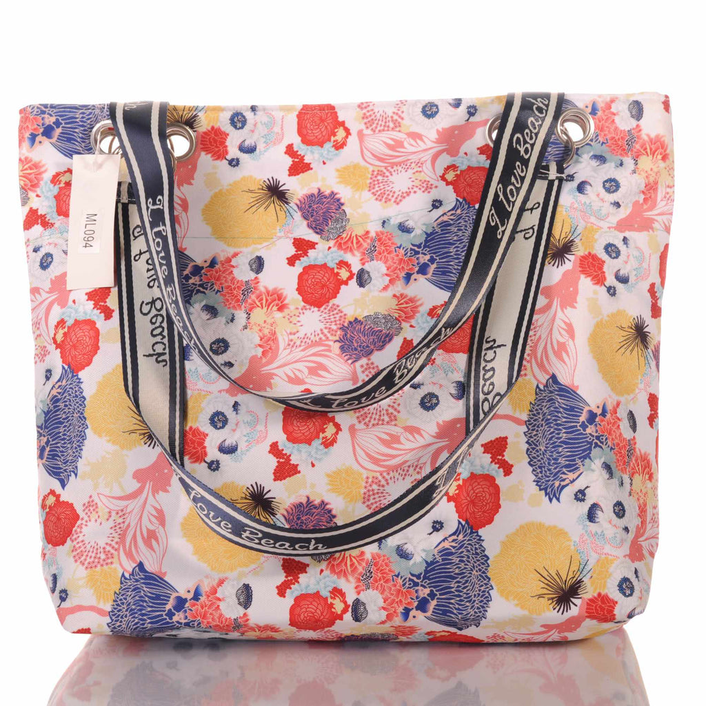 Strandtasche mit Reißverschluss – Florales Design –  3