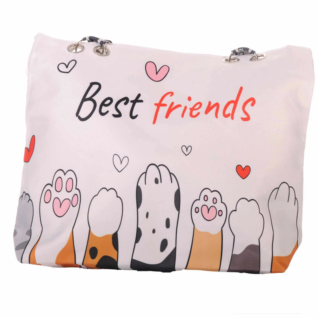 Strandtasche mit Hundepfoten und Best Friends Motiv –  5
