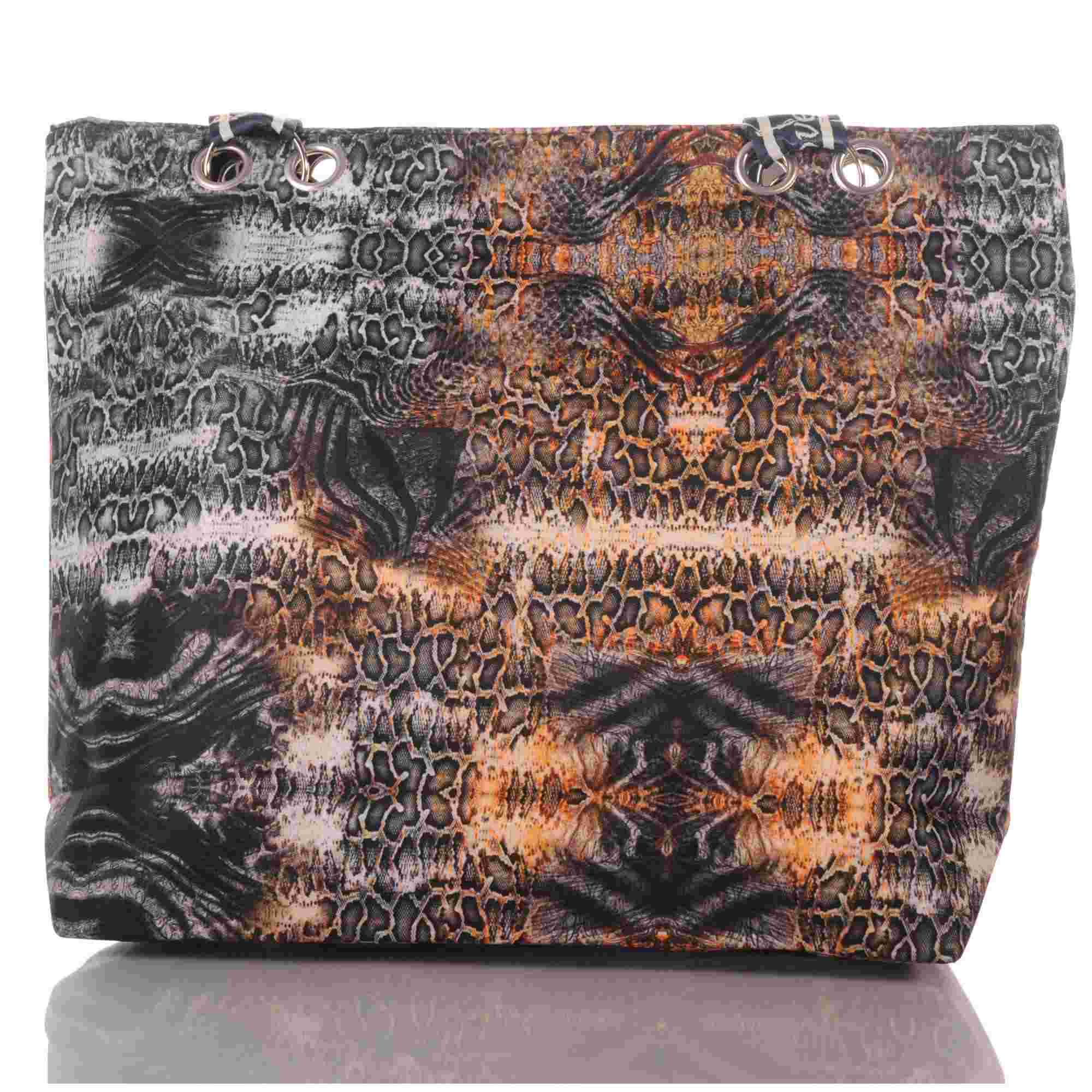 Strandtasche mit Snake Print und Reißverschluss –  1