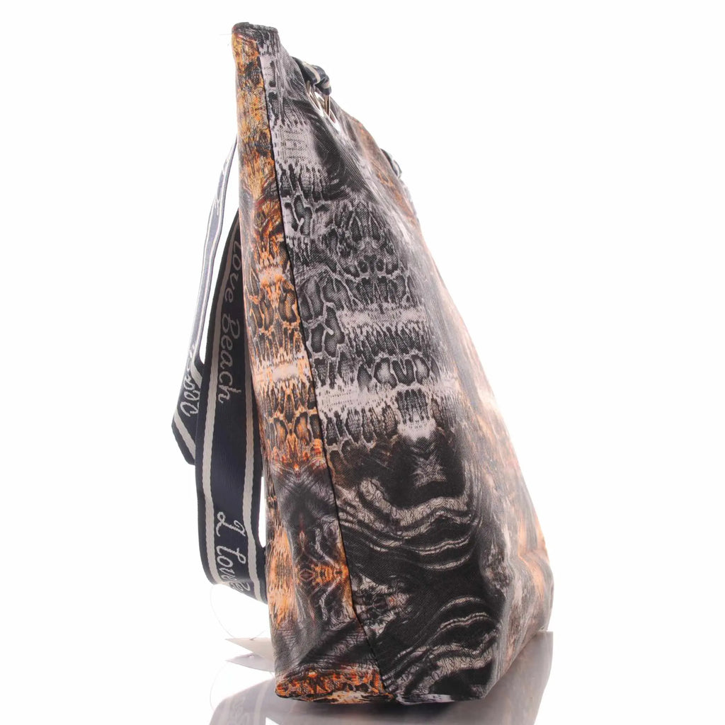 Strandtasche mit Snake Print und Reißverschluss –  2