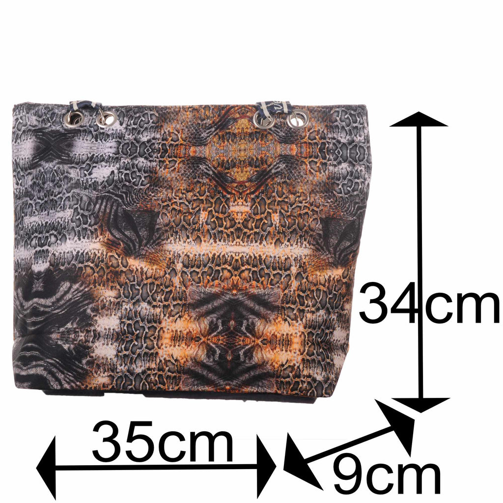 Strandtasche mit Snake Print und Reißverschluss –  4