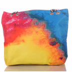 Strandtasche bunt mit Batikmuster und Reißverschluss –  1