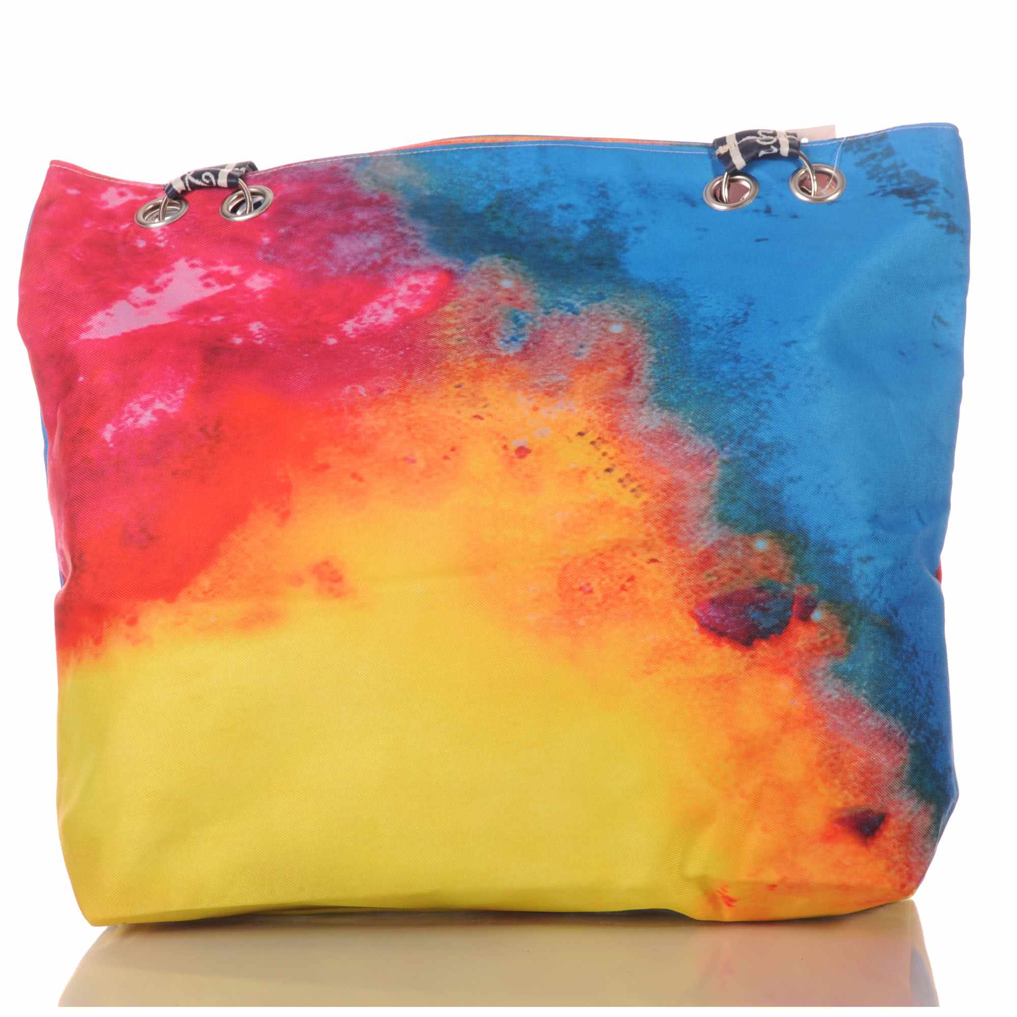 Strandtasche bunt mit Batikmuster und Reißverschluss –  1
