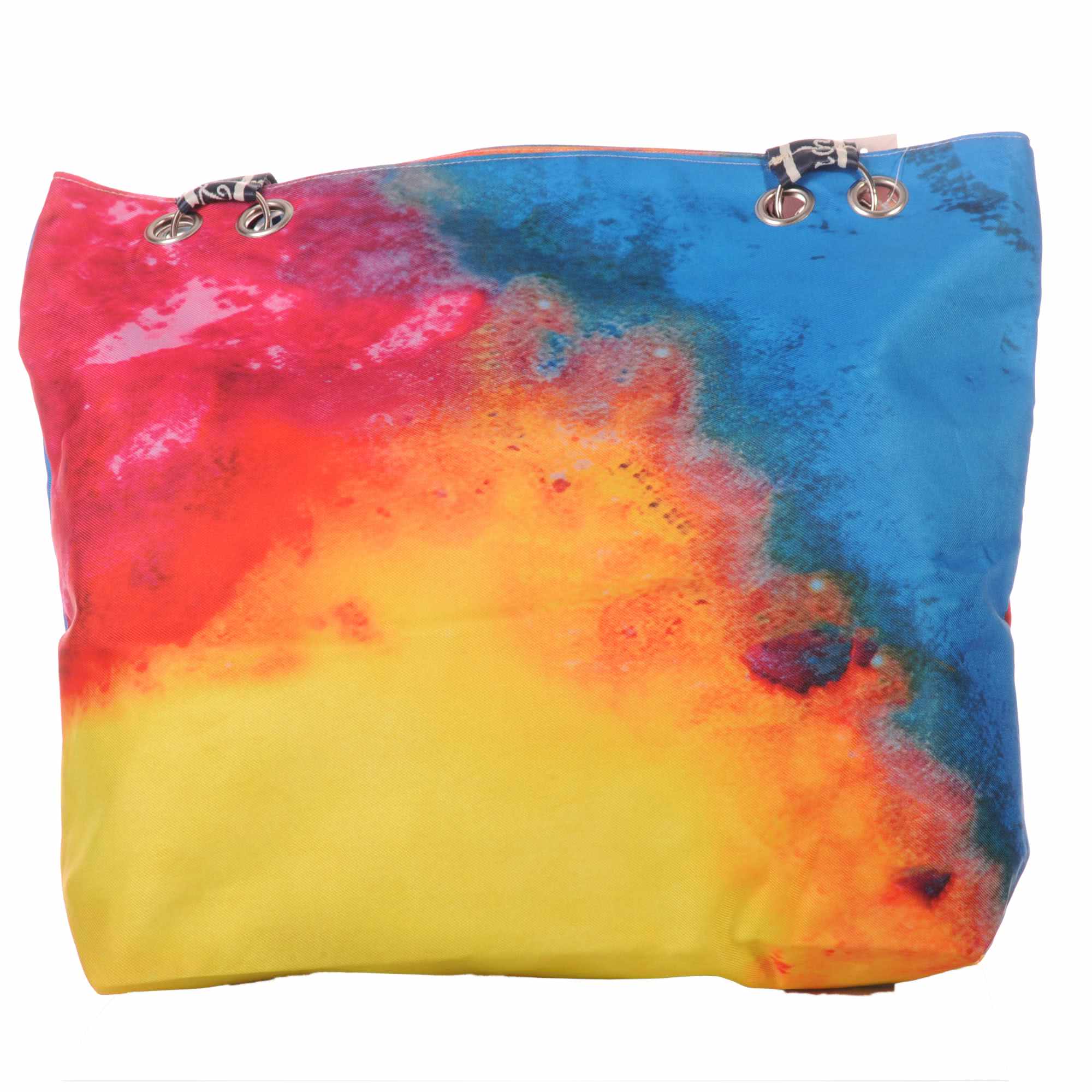 Strandtasche bunt mit Batikmuster und Reißverschluss –  5