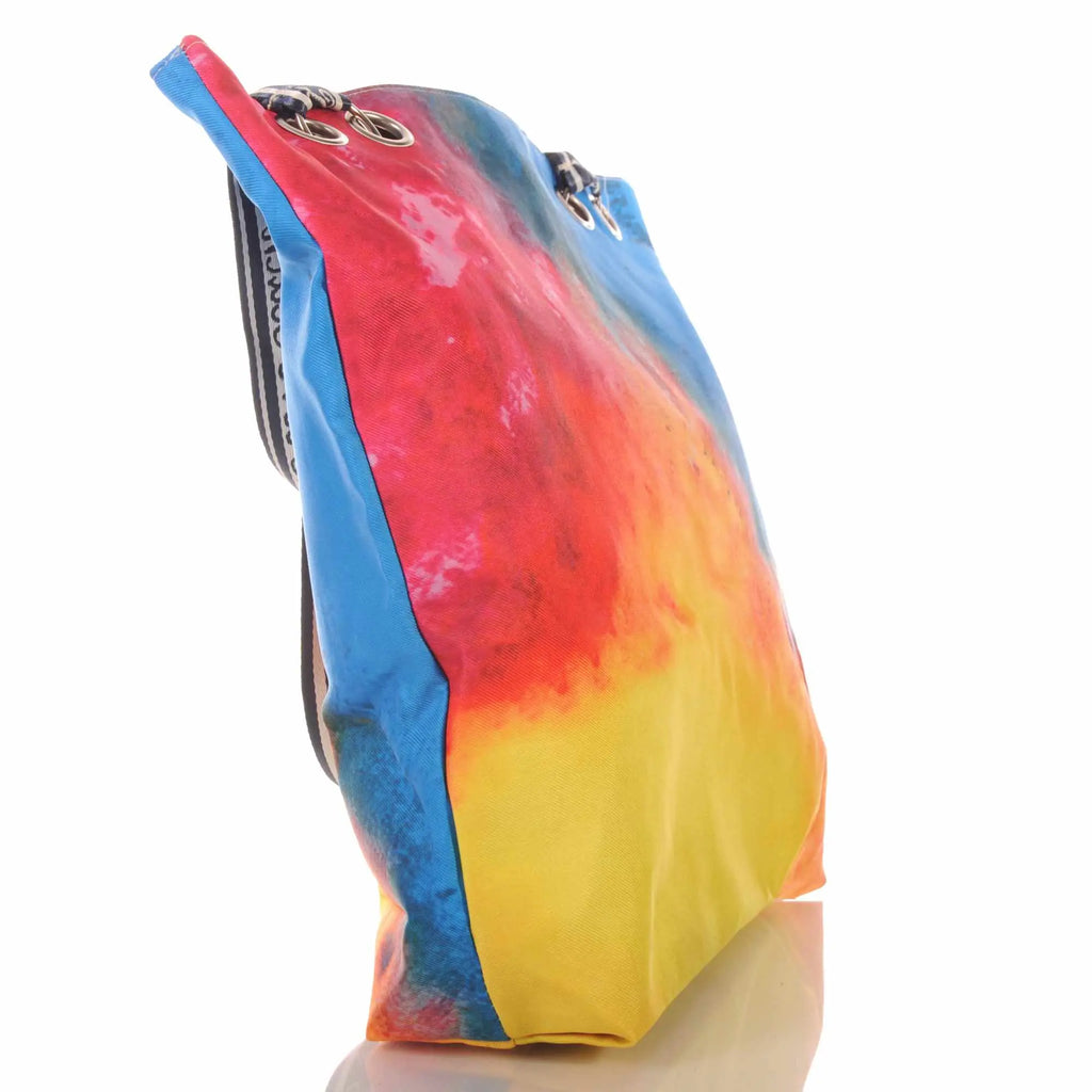 Strandtasche bunt mit Batikmuster und Reißverschluss –  2