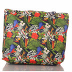 Strandtasche mit tropischem Blumenmuster und Reißverschluss –  1