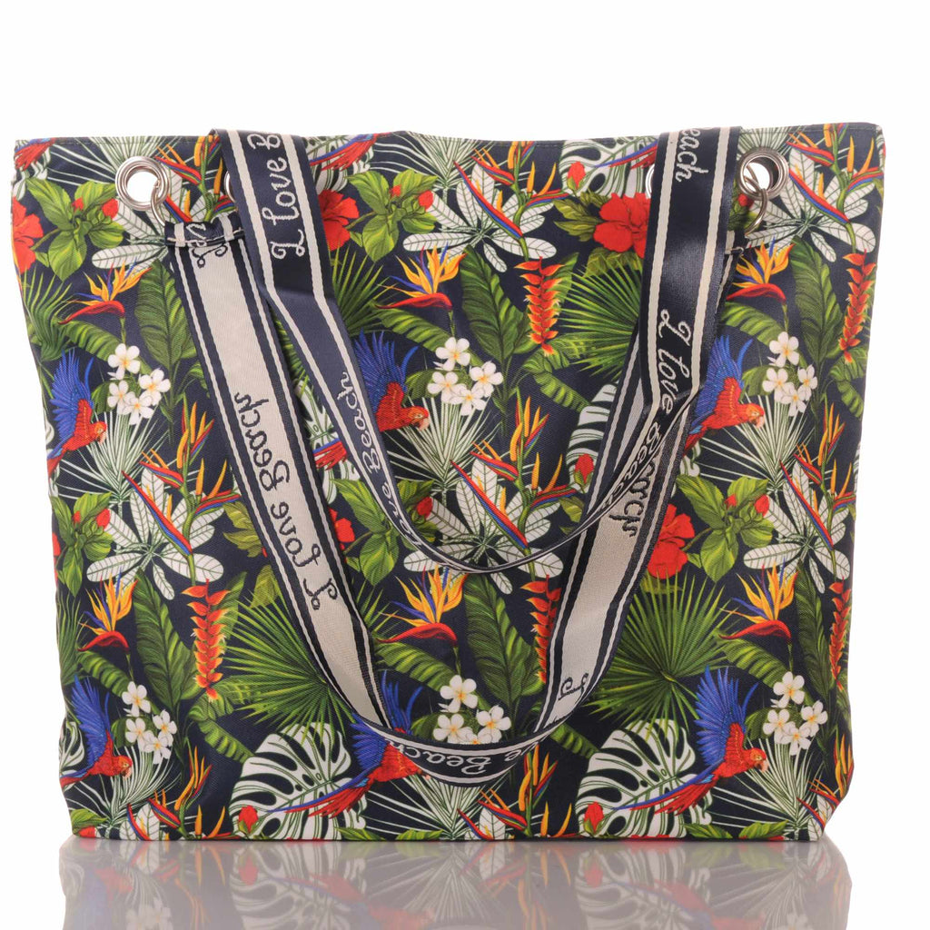 Strandtasche mit tropischem Blumenmuster und Reißverschluss –  3