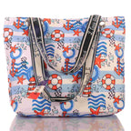 Strandtasche mit Anker Seestern und Reißverschluss –  3