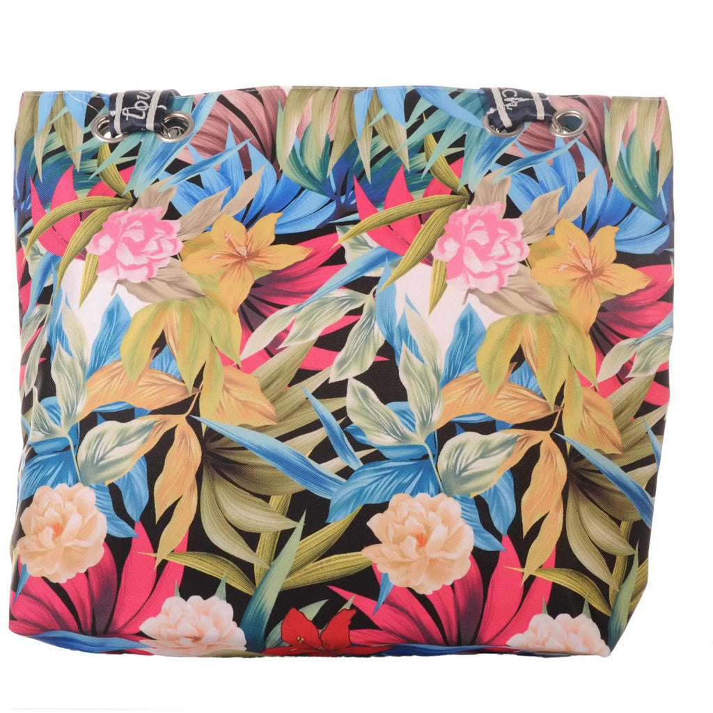 Tropische Strandtasche mit Blumen und Reißverschluss –  5