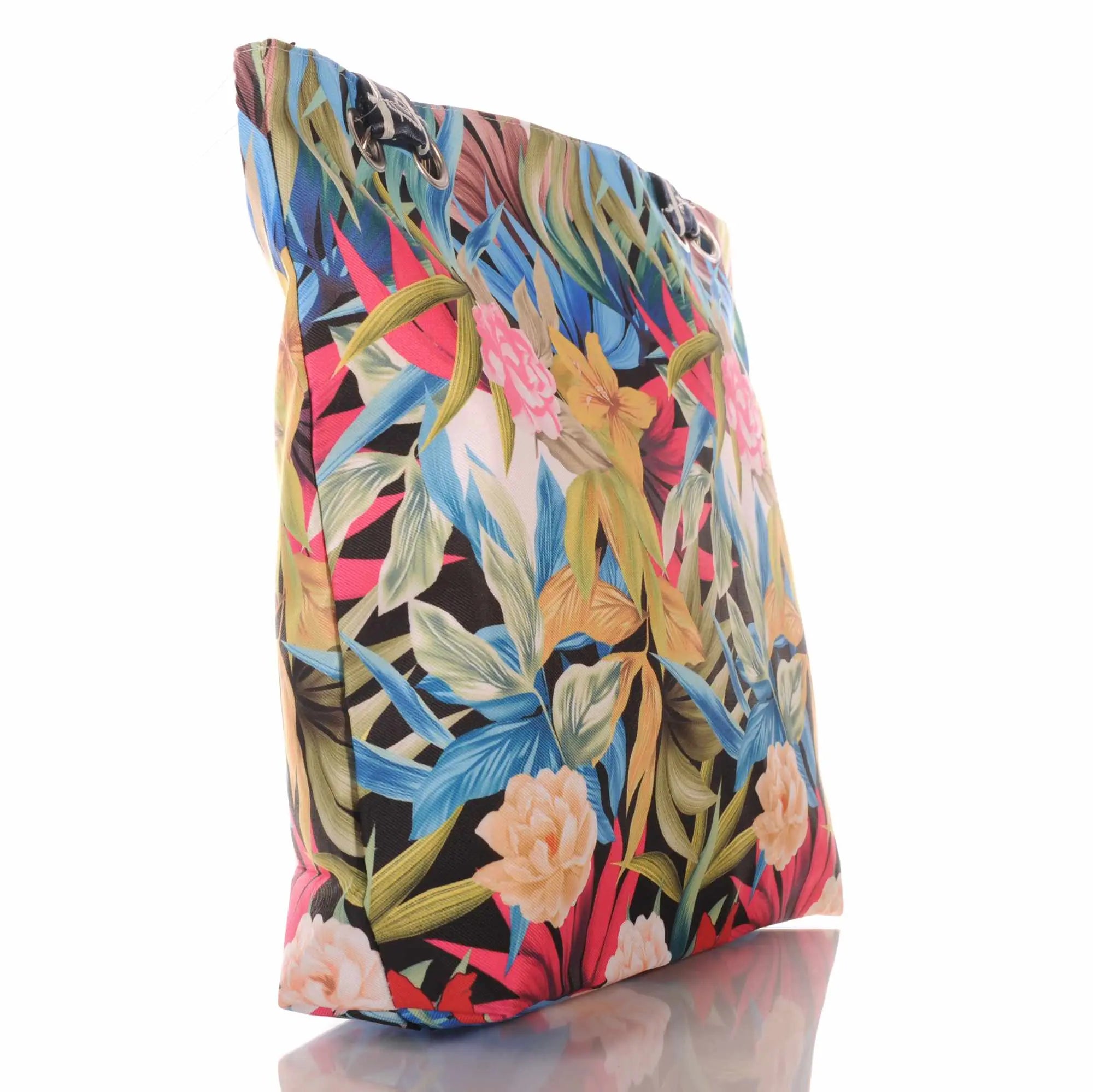 Tropische Strandtasche mit Blumen und Reißverschluss –  2
