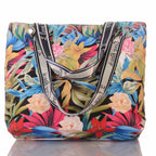 Tropische Strandtasche mit Blumen und Reißverschluss –  3