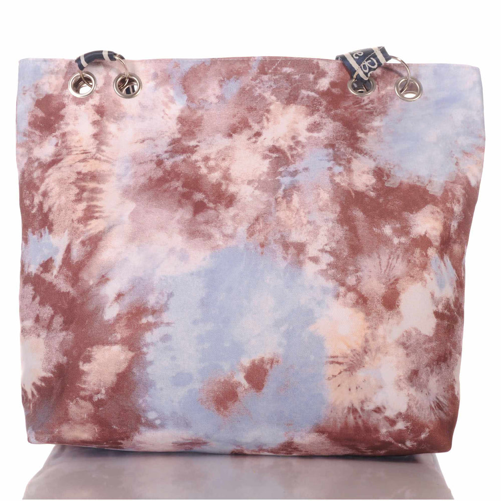 Moderne Strandtasche im Batik-Look mit Reißverschluss –  1