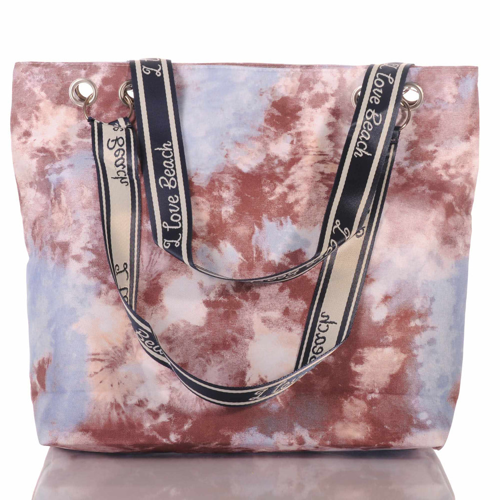Moderne Strandtasche im Batik-Look mit Reißverschluss –  3