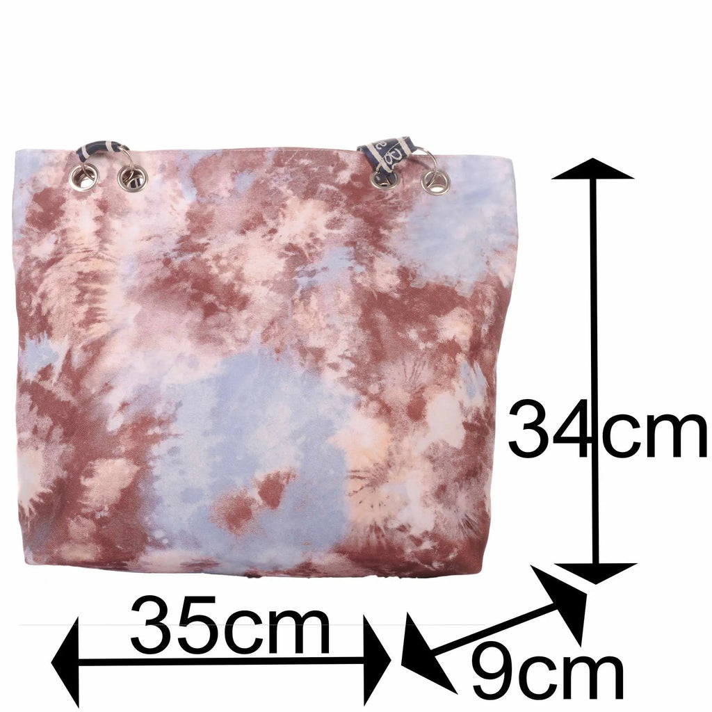 Moderne Strandtasche im Batik-Look mit Reißverschluss –  4