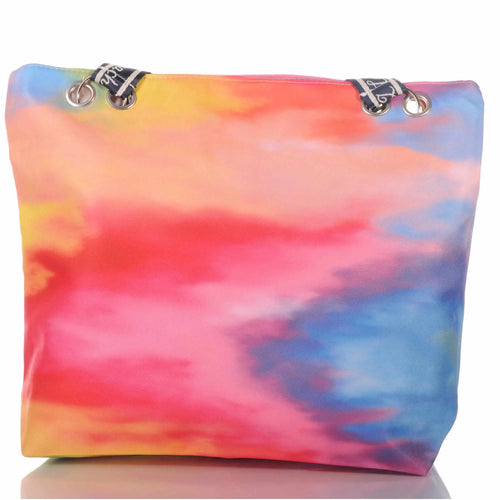 Bunte Strandtasche mit Farbverlauf und Reißverschluss –  1