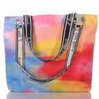 Bunte Strandtasche mit Farbverlauf und Reißverschluss –  3