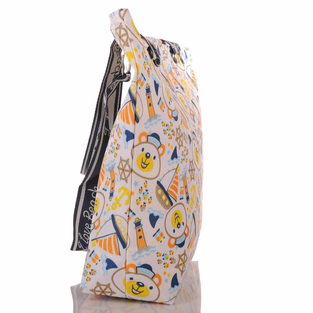 Maritime Strandtasche mit Bären und Reißverschluss –  2