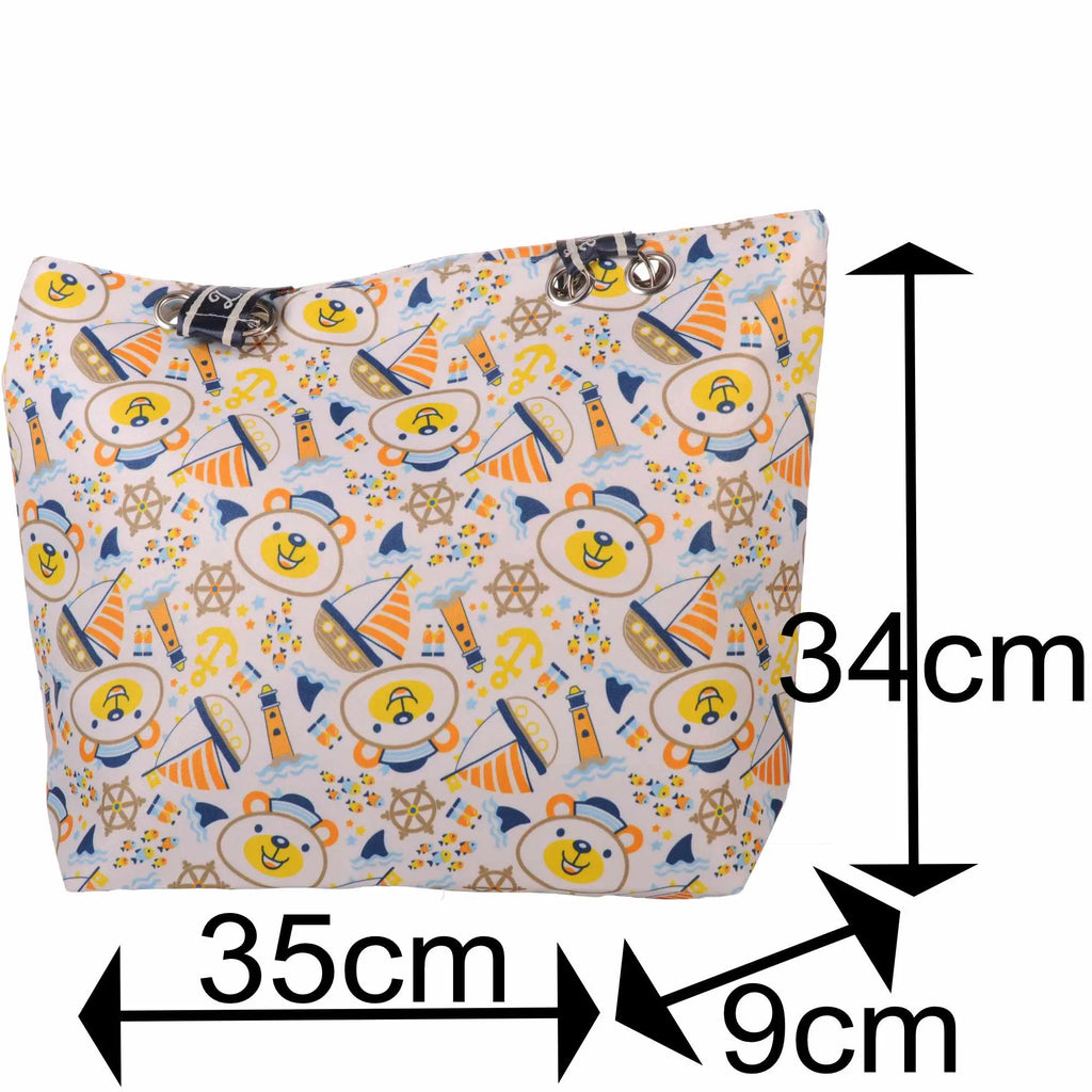 Maritime Strandtasche mit Bären und Reißverschluss –  4