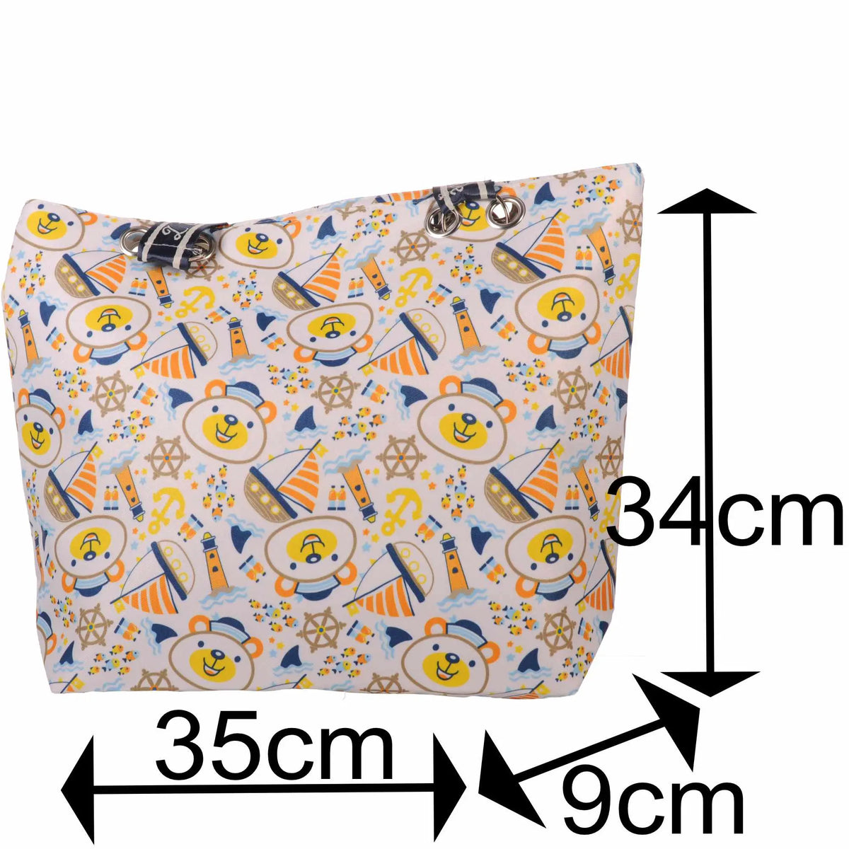 Maritime Strandtasche mit Bären und Reißverschluss –  4