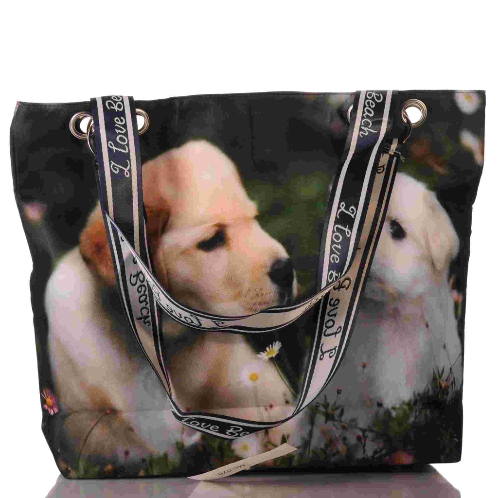 Strandtasche mit Hundemotiv und Reißverschluss –  3