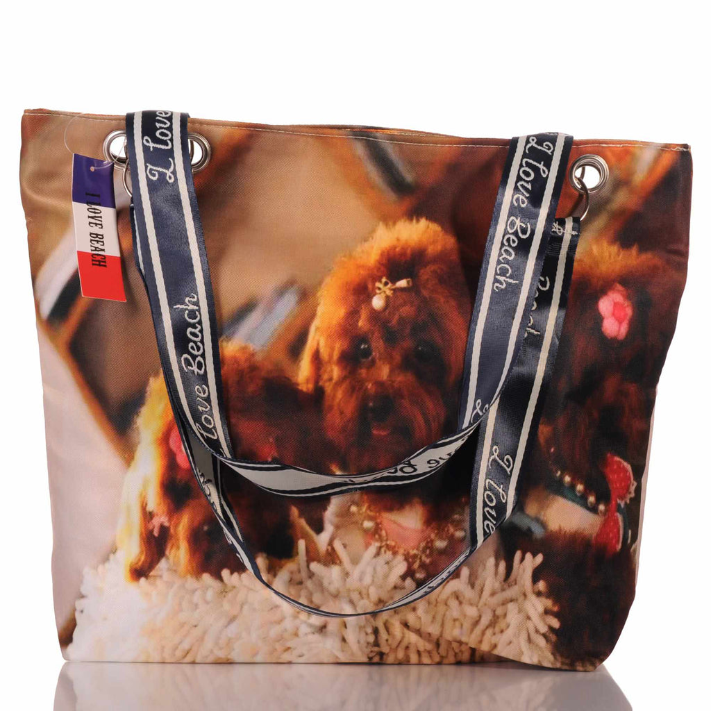 Strandtasche mit Hundemotiv und Reißverschluss –  3