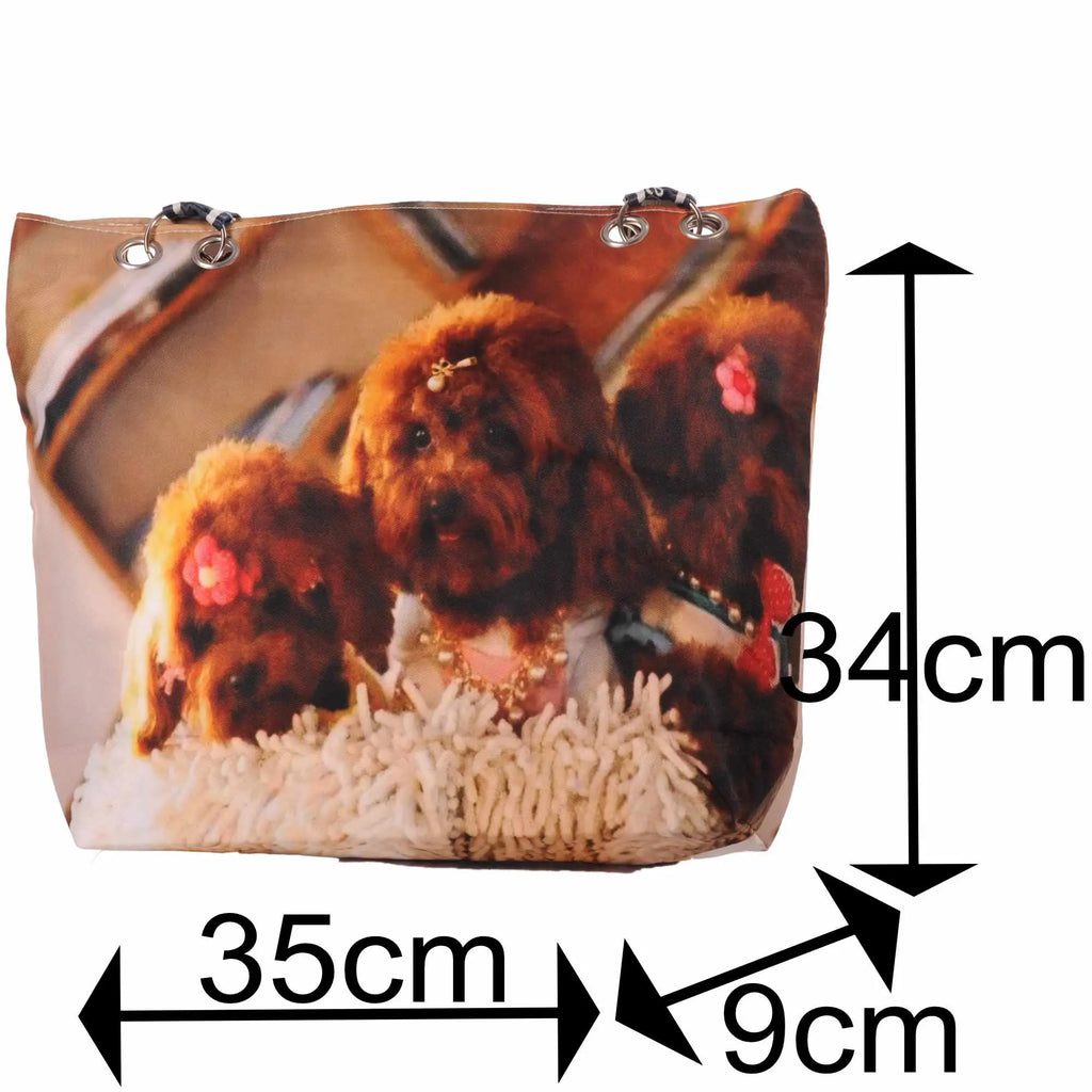 Strandtasche mit Hundemotiv und Reißverschluss –  4