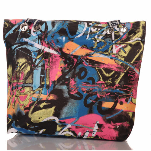 Bunte Graffiti Strandtasche mit Reißverschluss –  1