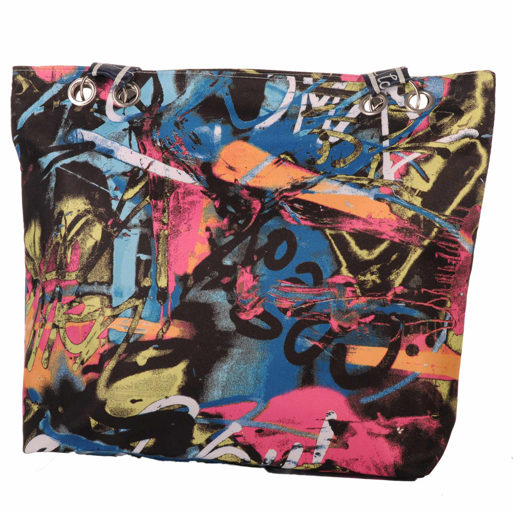Bunte Graffiti Strandtasche mit Reißverschluss –  5