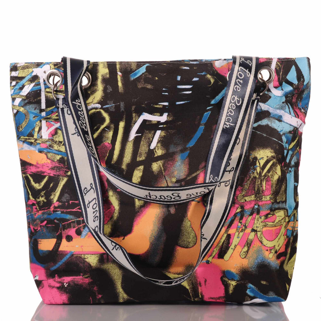 Bunte Graffiti Strandtasche mit Reißverschluss –  3